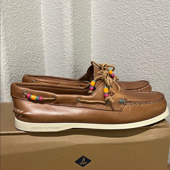 Sperry Tan Leather Boat Shoes - Picture 4 of 8